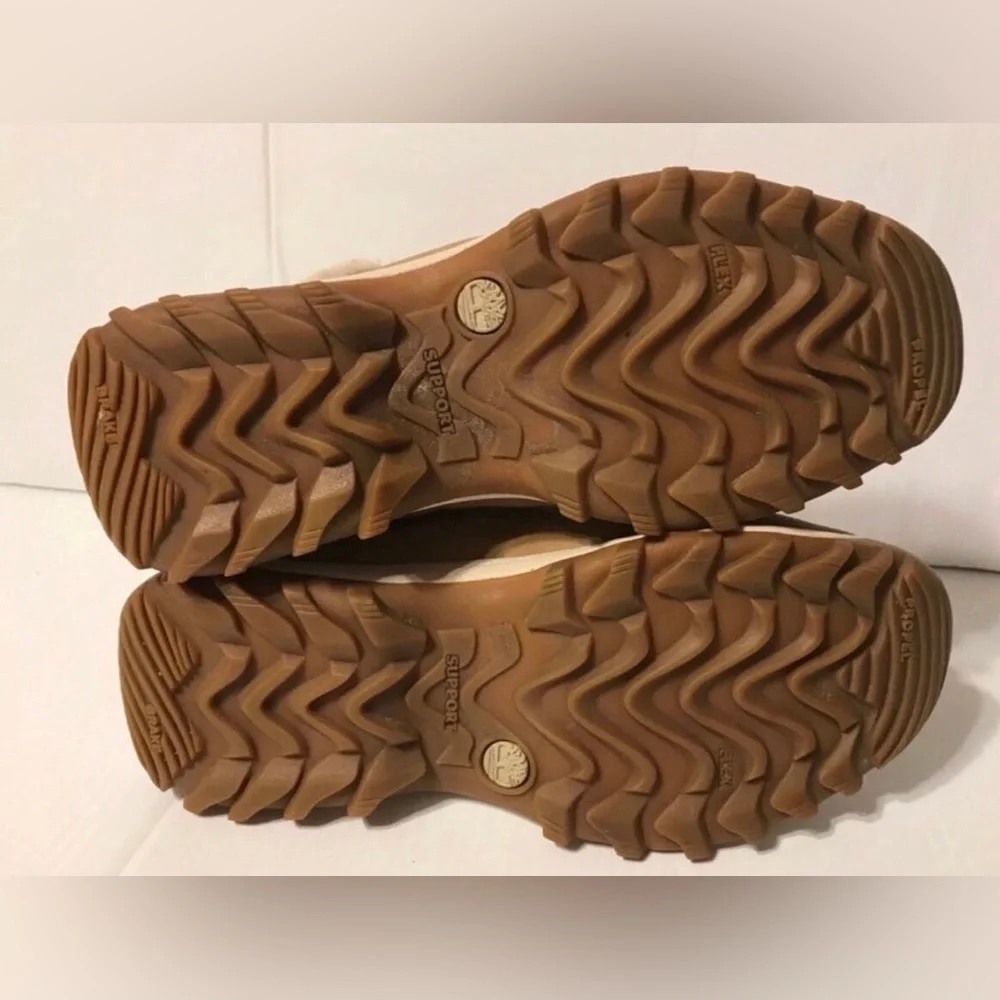 Timberland tan suede lace up boots genuine leather winter shoes women size 10 M - Picture 7 of 11